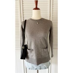 Banana Republic Cashmere Grey Front Pocket Sweater